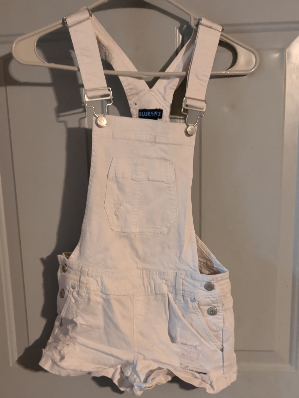 Blue Spice White Denim Shortalls